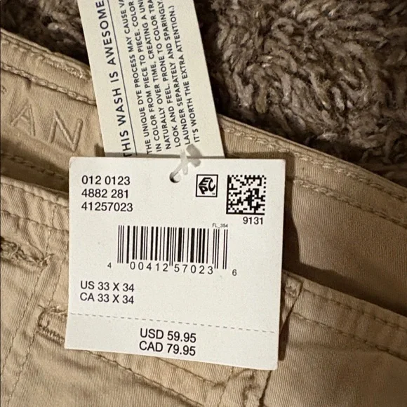 American Eagle Outfitters Tan Straight Leg Jeans - Picture 2 of 4